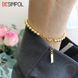 925 Silver Round Bead Bracelets for Women