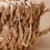 925 Silver Anklet for Women Beads Chain Foot Bracelet