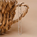 925 Silver Anklet for Women Beads Chain Foot Bracelet