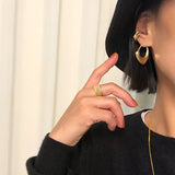 925 Silver Irregular Earrings Nordic Style Minimalist Big Party Jewelry