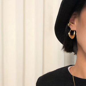 925 Silver Irregular Earrings Nordic Style Minimalist Big Party Jewelry