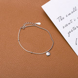 Besimpol 925 Silver Lucky Letter Bracelet Smiley Chain Fine Jewelry