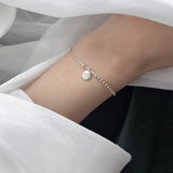 Besimpol 925 Silver Lucky Letter Bracelet Smiley Chain Fine Jewelry