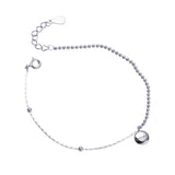 Besimpol 925 Silver Lucky Letter Bracelet Smiley Chain Fine Jewelry