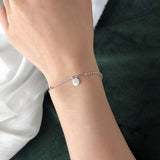 Besimpol 925 Silver Lucky Letter Bracelet Smiley Chain Fine Jewelry