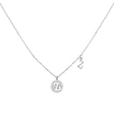 925 Silver Lucky Letters Necklace Zircon Pendant Jewelry Gift