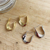 French Style 925 Silver Stud Earrings U Shape Daily Jewelry