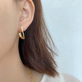 French Style 925 Silver Stud Earrings U Shape Daily Jewelry