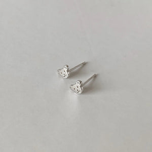 925 Silver Little Bear Stud Earrings for Girls Women