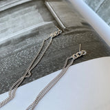 925 Silver French Style Tassel Chain Earrings Women Fine Jewelry