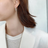 925 Silver Earrings French Style Braided Hoops for Women