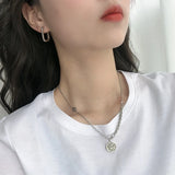 925 Silver Oval Stud Earrings Minimalist Geometric Design