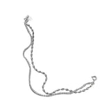 925 Sterling Silver Sparkling Bracelet Gypsophila Rice Bead Double Chain