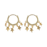 925 Silver Star Hoop Earrings Tassel Earrings Fine Jewelry