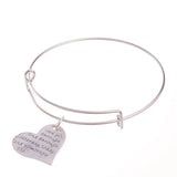 12PCS Love You Through And Through Lover Heart Charm Bracelet Bangles
