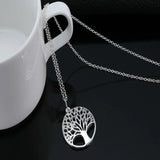 24PCS Tree of Life Necklaces Silver Plated Gift For Family Girl