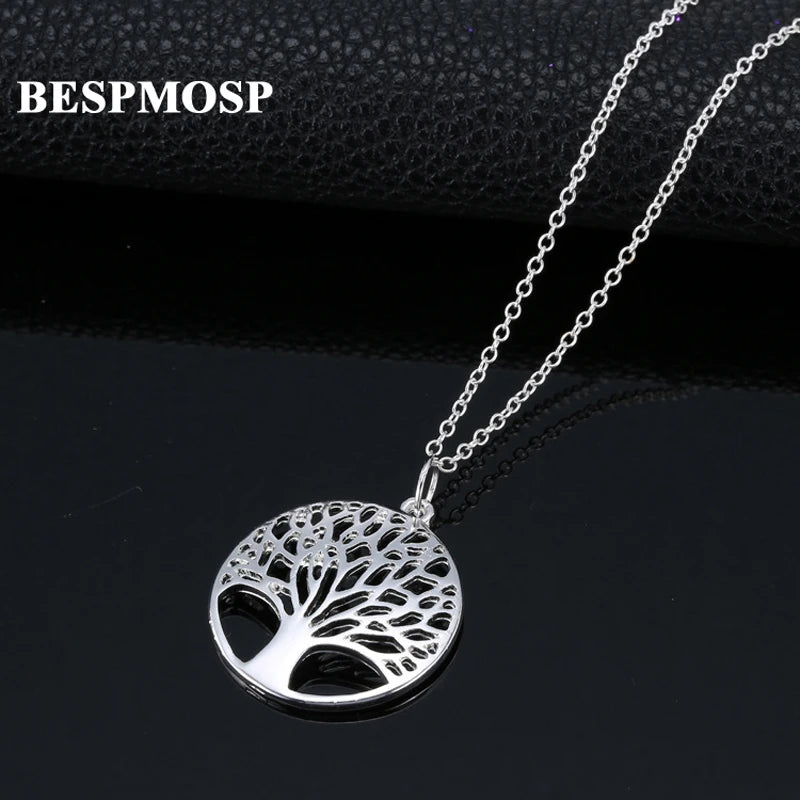 24PCS Tree of Life Necklaces Silver Plated Gift For Family Girl