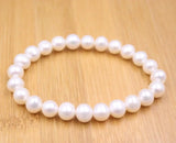 Natural Freshwater Pearl Beaded Bracelet Woman Bless Lucky Gift Bangle
