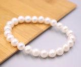 Natural Freshwater Pearl Beaded Bracelet Woman Bless Lucky Gift Bangle