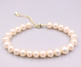Natural Freshwater Pearl Beaded Adjustable Chain Bracelet Lucky Gift Bangle
