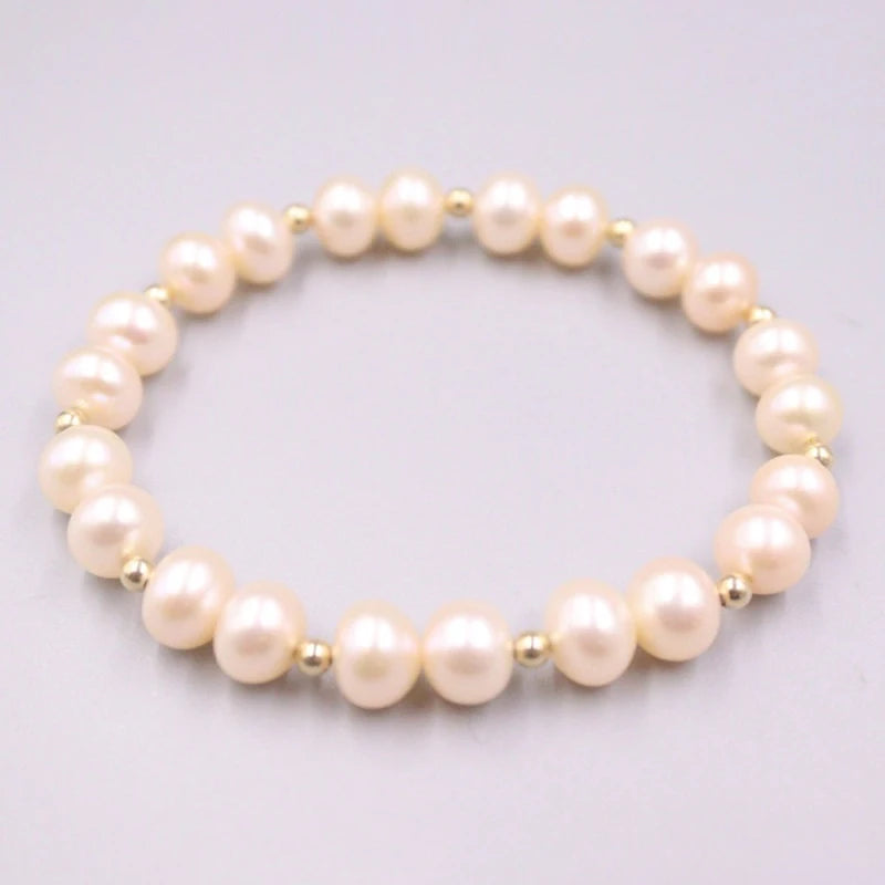 9.5-10mm Freshwater Pearl Bracelet Lucky Gift Bangle