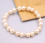 9.5-10mm Freshwater Pearl Bracelet Lucky Gift Bangle