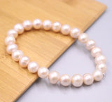 9.5-10mm Freshwater Pearl Bead Bracelet Lucky Gift Bangle