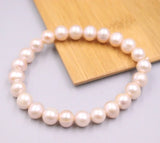 9.5-10mm Freshwater Pearl Bead Bracelet Lucky Gift Bangle