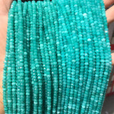 Faceted 3*4MM Green Tianhe Amazonite Beads Gemstone Small Tiny DIY Natural Stone