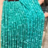 Faceted 3*4MM Green Tianhe Amazonite Beads Gemstone Small Tiny DIY Natural Stone