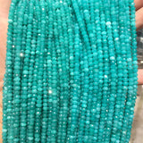Faceted 3*4MM Green Tianhe Amazonite Beads Gemstone Small Tiny DIY Natural Stone