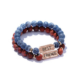 Natural Stone Couple Bracelet Charm Bangles