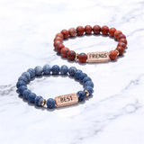 Natural Stone Couple Bracelet Charm Bangles