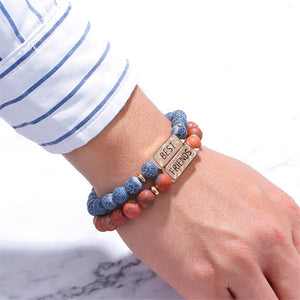 Natural Stone Couple Bracelet Charm Bangles