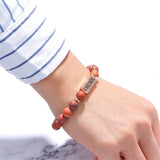 Natural Stone Couple Bracelet Charm Bangles