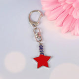 Pink Stars Keychain Alloy Pendant Bff Friendship Key Ring