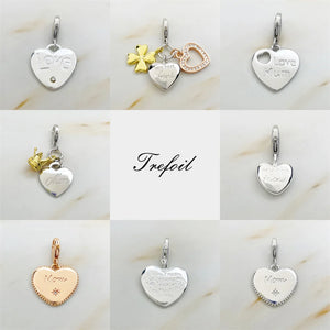 925 Silver Mum Heart Charm Pendant for Bracelet, Gift for Women Girls