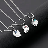 BFF Necklaces broken heart Necklace for 3 friends