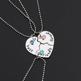 BFF Necklaces broken heart Necklace for 3 friends