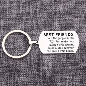 Stainless Steel Dog Tag Pendant Keychain Bag Charms Jewelry