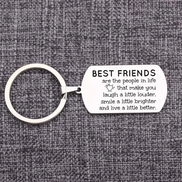 Stainless Steel Dog Tag Pendant Keychain Bag Charms Jewelry