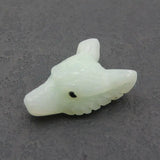 Chrysoprase Carved Wolf Head Necklace Pendant 31x20x12mm