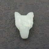 Chrysoprase Carved Wolf Head Necklace Pendant 31x20x12mm