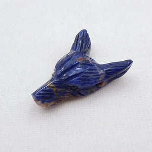 African Sodalite Wolf Head Geometric Pendant
