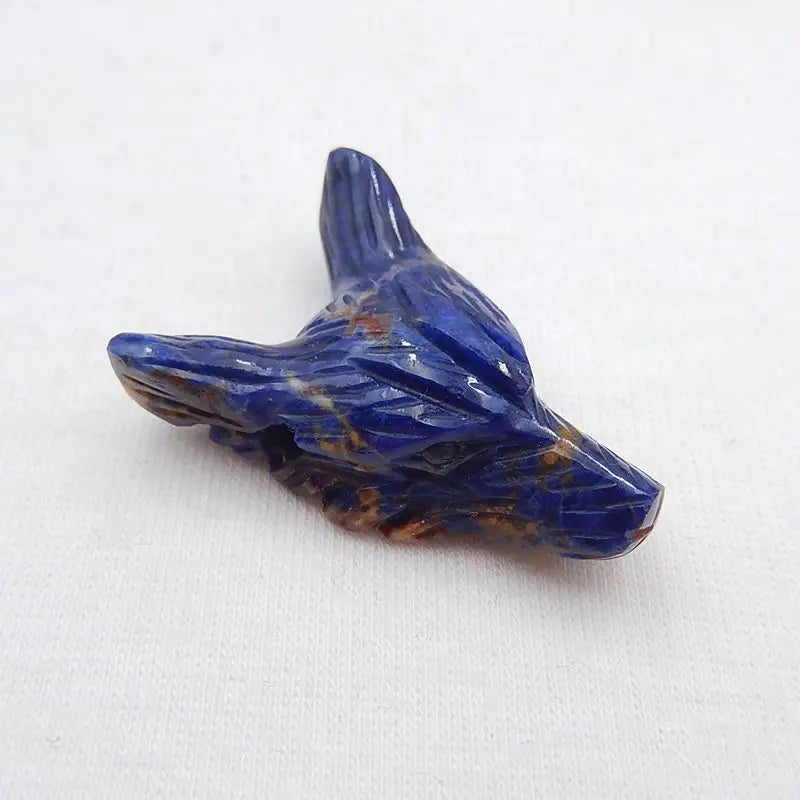 African Sodalite Wolf Head Geometric Pendant