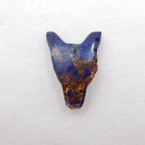 African Sodalite Wolf Head Geometric Pendant