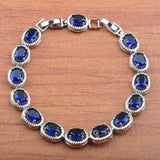 Rose Red CZ Bracelet Set for Wedding
