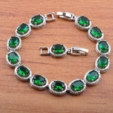 Rose Red CZ Bracelet Set for Wedding