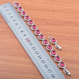Rose Red CZ Bracelet Set for Wedding