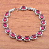 Rose Red CZ Bracelet Set for Wedding